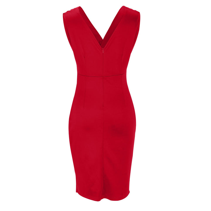 Émilie - Robe cintrée avec décolleté en V et ouverture