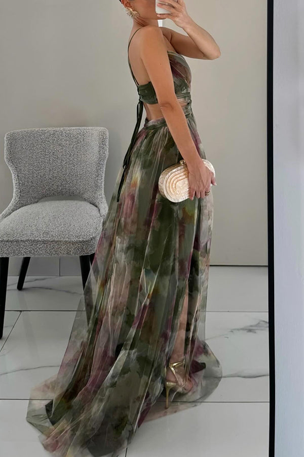 Vaëlia - Magnifique maxi-robe à imprimé floral