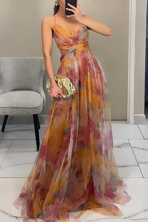 Vaëlia - Magnifique maxi-robe à imprimé floral