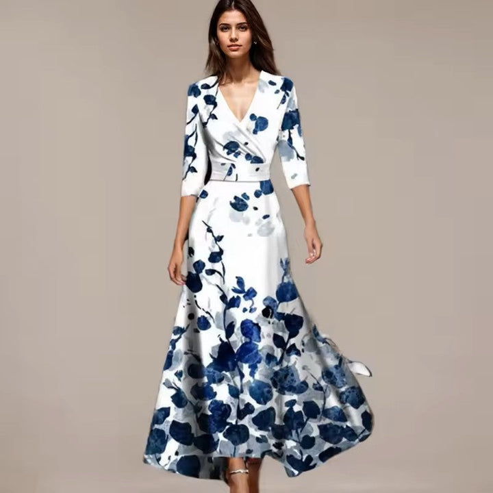 Axelle - Robe longue élégante à fleurs
