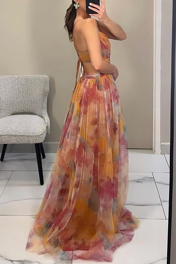Vaëlia - Magnifique maxi-robe à imprimé floral