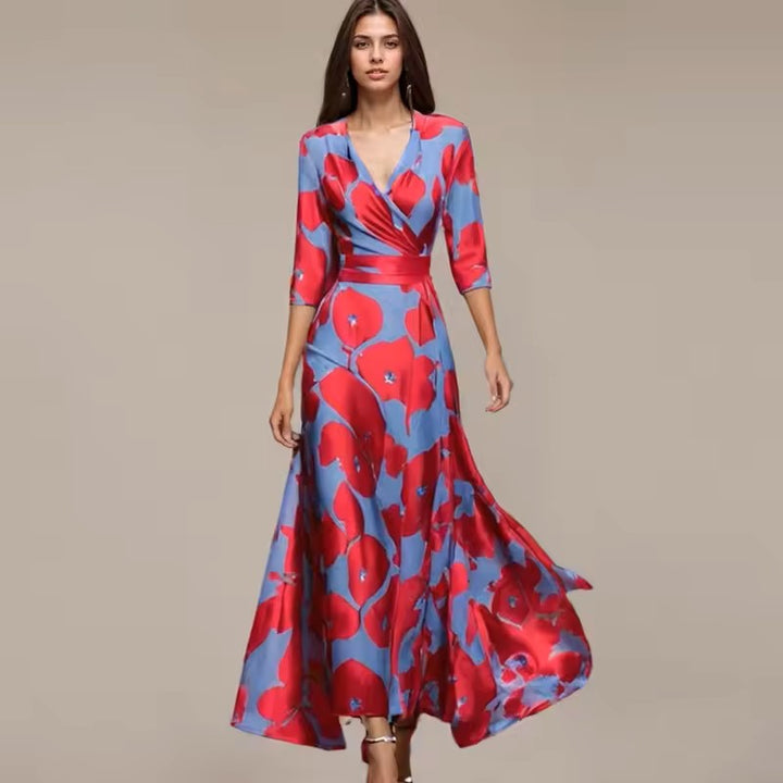 Axelle - Robe longue élégante à fleurs