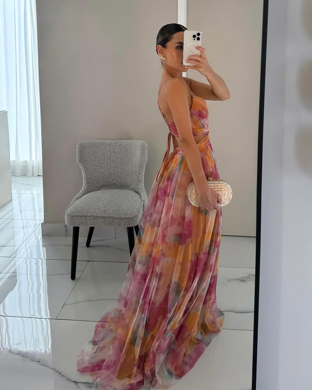 Vaëlia - Magnifique maxi-robe à imprimé floral