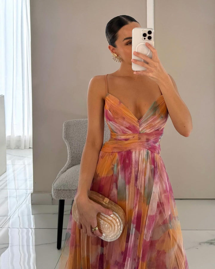 Vaëlia - Magnifique maxi-robe à imprimé floral