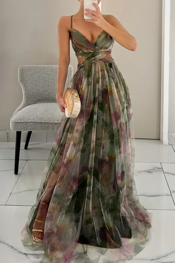 Vaëlia - Magnifique maxi-robe à imprimé floral