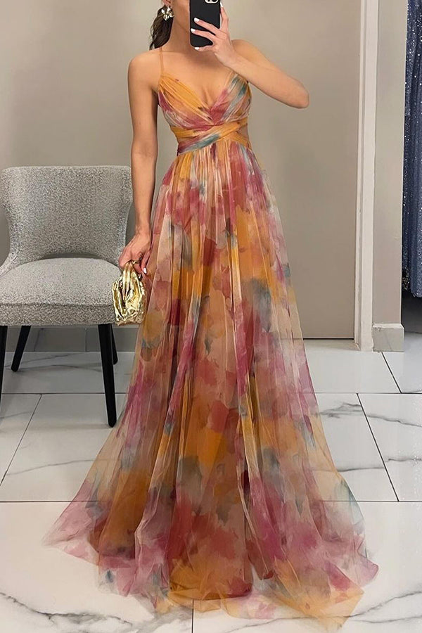 Vaëlia - Magnifique maxi-robe à imprimé floral