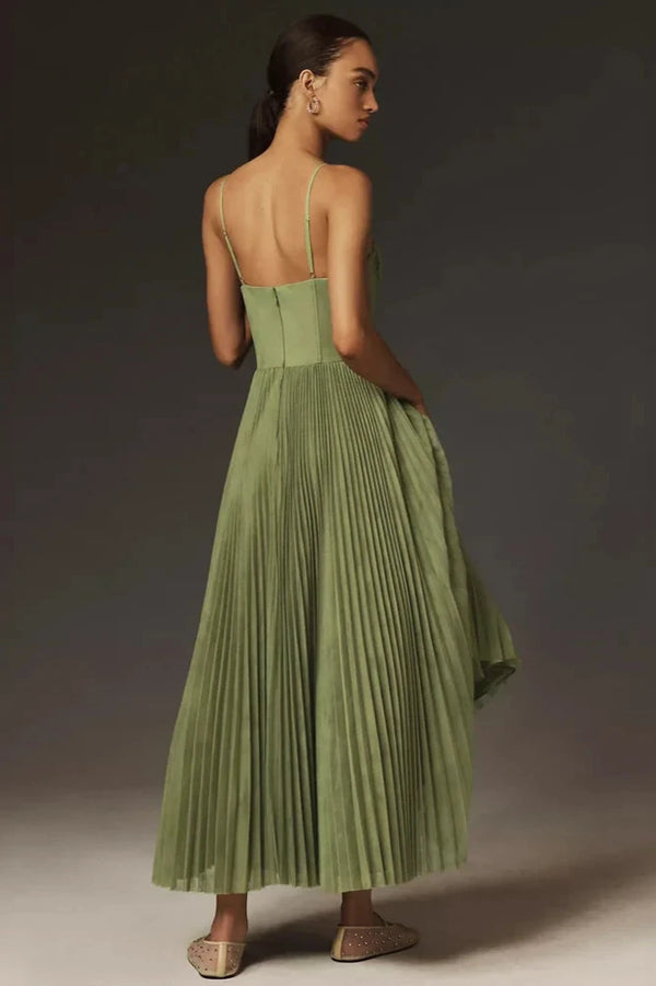 Olivia - Robe en tulle plissé avec drapé asymétrique